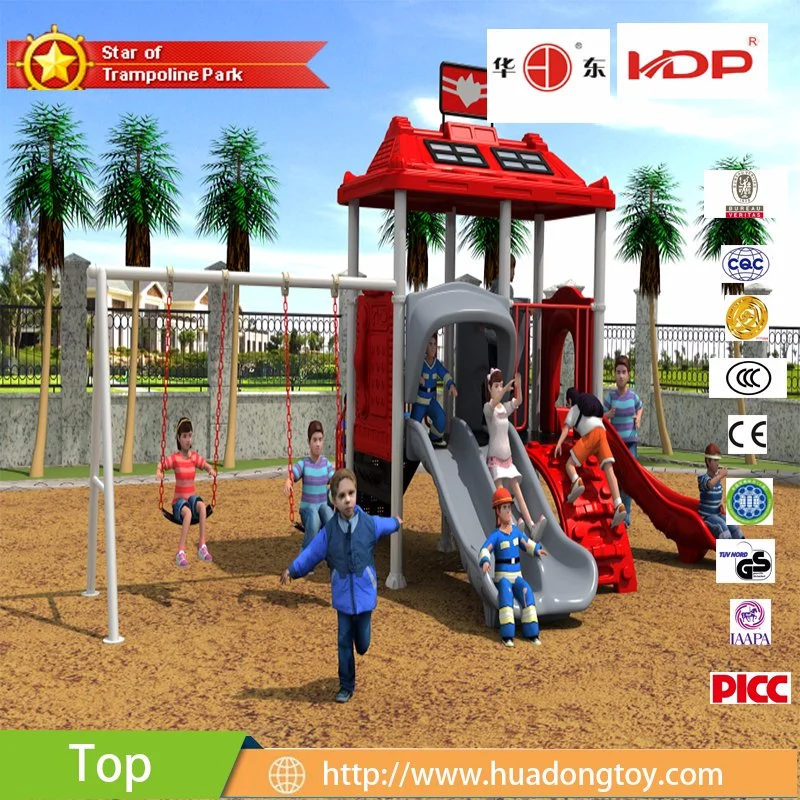 Hot Plastic Outdoor Playground Equipment with Slide and Swing