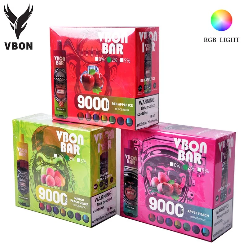 Suecia Best-Selling 9000 inhalaciones Vbon RGB Bar Fruity-Series desechable portátil E-cigarrillo Vape