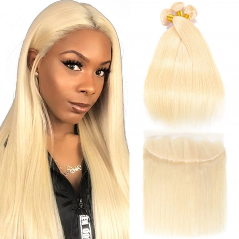 Kbeth Wholesale Fashion 100 Human Hair Virgin Remy Brazilian Blond Hair Straight Hair 613 Bundles 613 Weft China Factory Wholesale