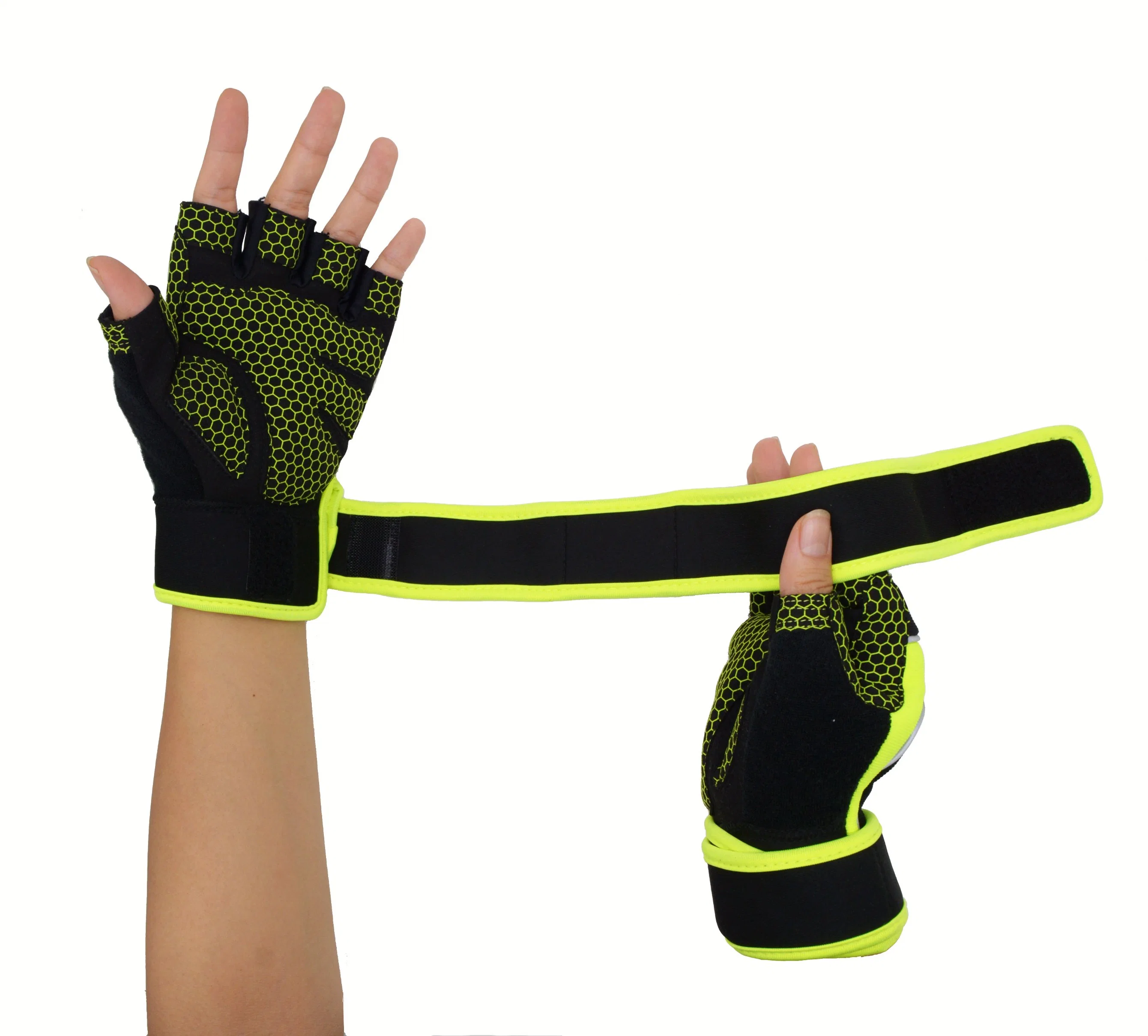 Prisafety Durablity noir de haute qualité de l'exercice de formation des gants de poids antiglisse antivibrations Gants d'entraînement de gym pour les hommes