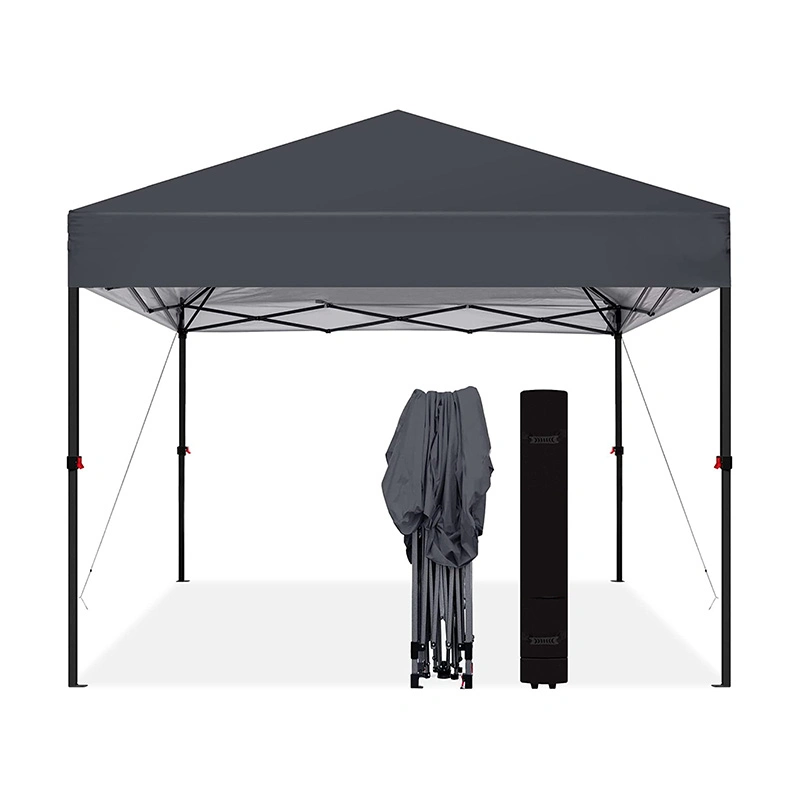 10X10FT 1-Person Setup Pop up Canopy Tent Instant Portable Shelter-Gray