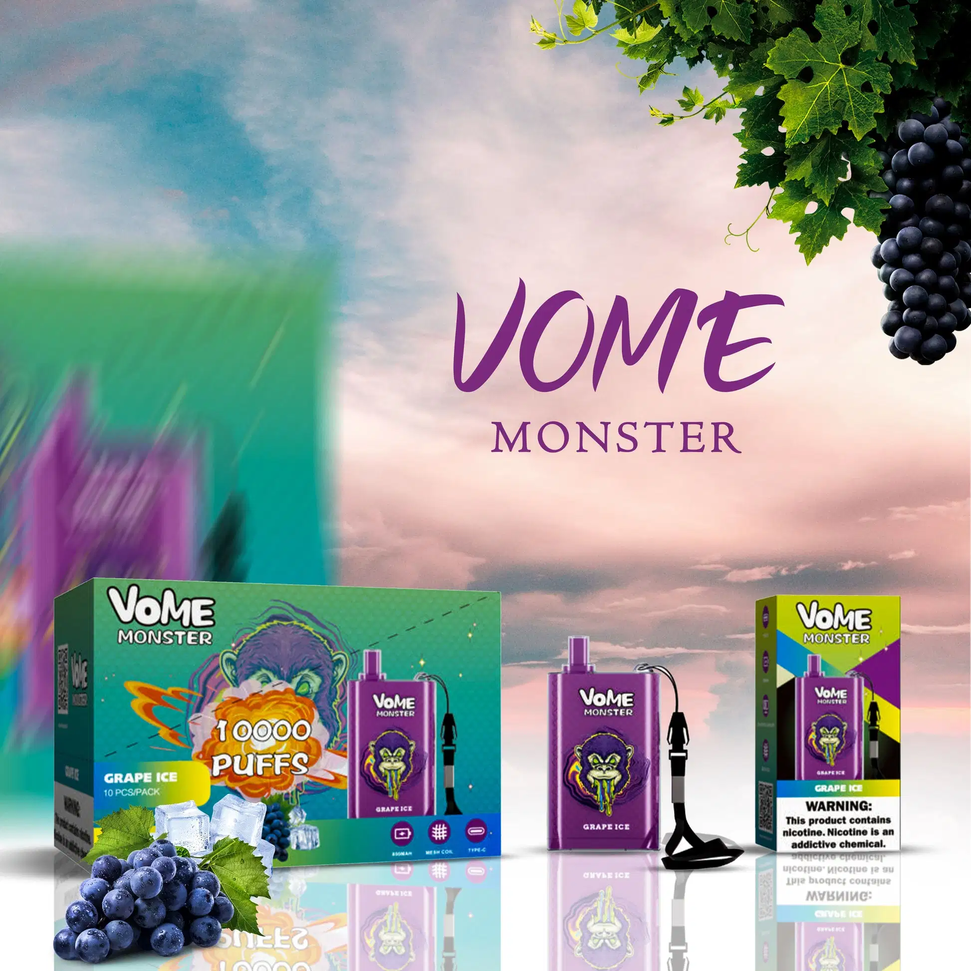 Monster R and M Vome Wholesale/Supplier Disposable/Chargeable Vape Kit - 10000 Puffs - 20ml