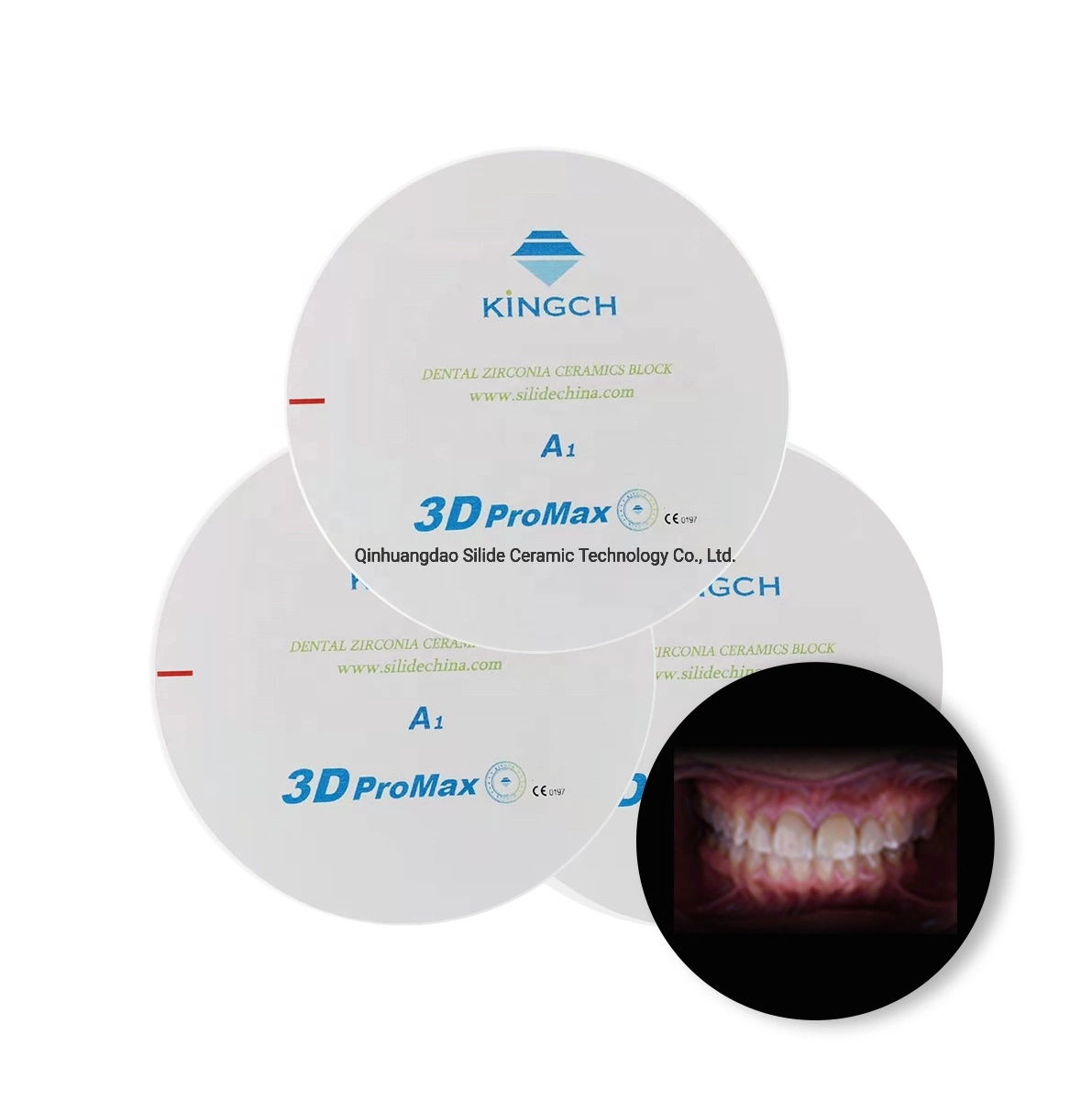 Kingch Preshaded 4D Disco de zirconio multicapa de Promax 3D de Zirconia blanco