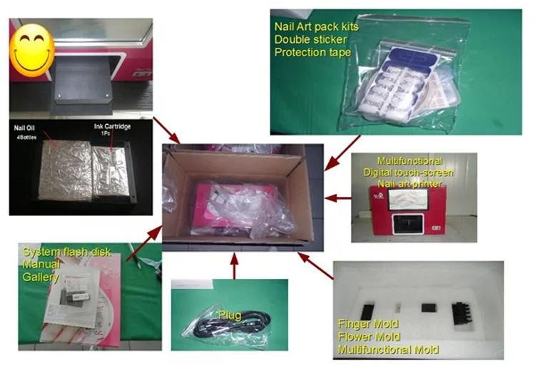 Diseño de uñas de colores de alta calidad de la máquina impresora de diseños de uñas máquina