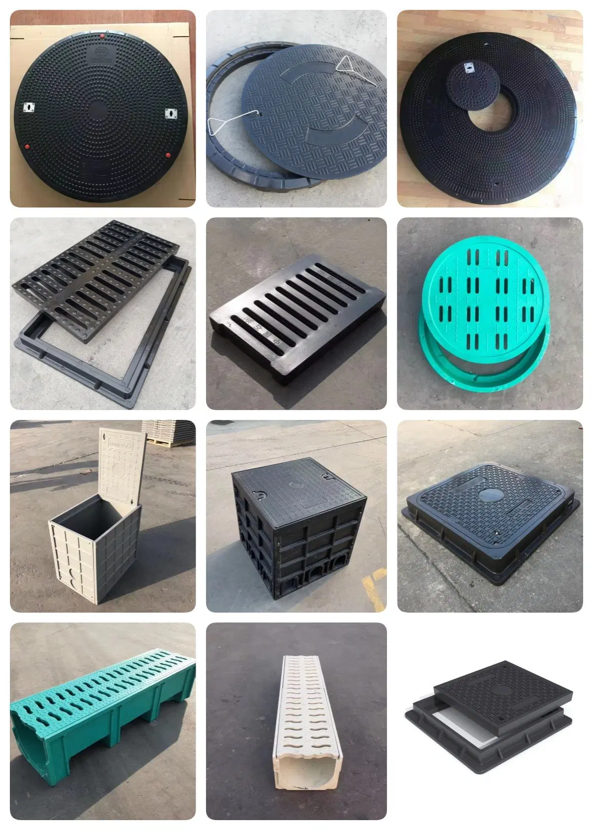 Factory Direct Sale Composite Manhole Cover En124 C250 Galvanized Steel Drain Gutter Cover