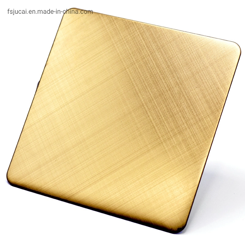 Gold Fashion Look Color Brush Finish Stainless Steel Sheet Free Samples