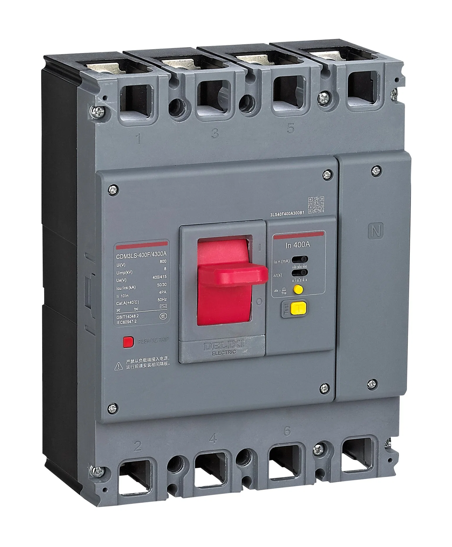 Delixi Cdm3ls Residual Current Opertedcircuit-Braker