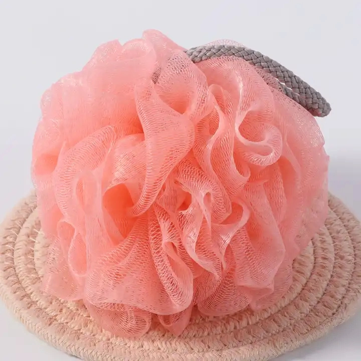 Factory Sales Price Eco-Friendly 4 Color Loofah Sponge Bath Ball