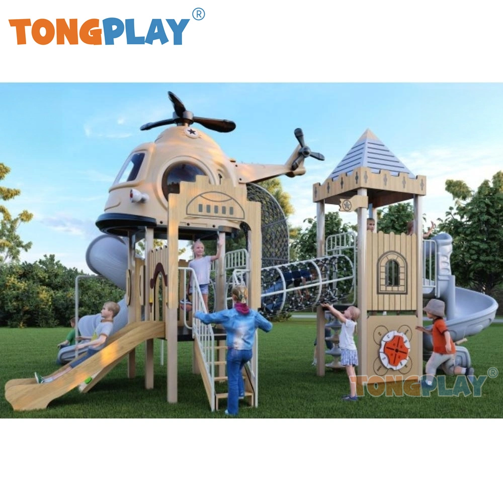 Wooden Slide and Swing Set for Kids Playground Facility Children Safety Toy