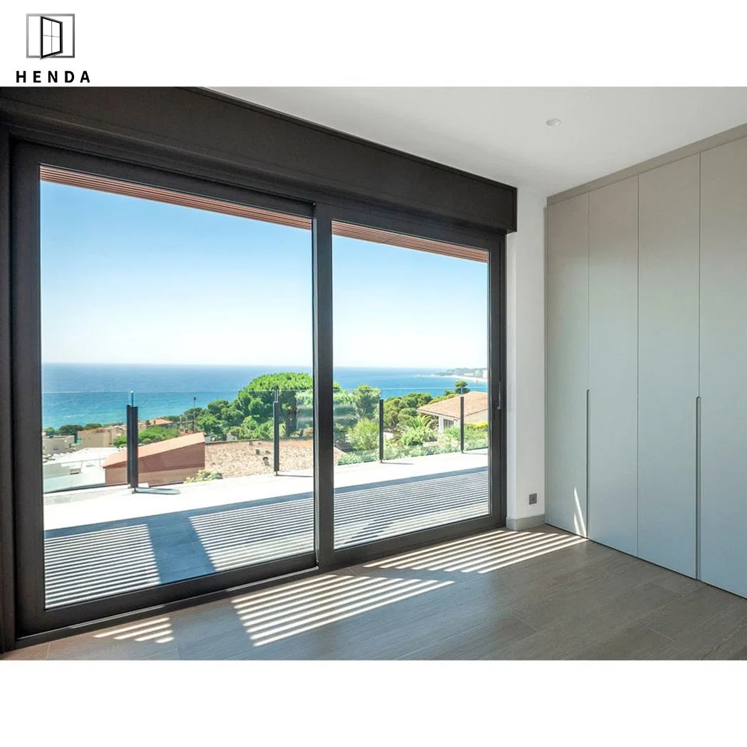 10% de descuento en rotura térmica exterior/interior Doble vidrio templado Acero nuevo/madera/seguridad/metal/patio/garaje/balcón Puerta deslizante de cristal de aluminio