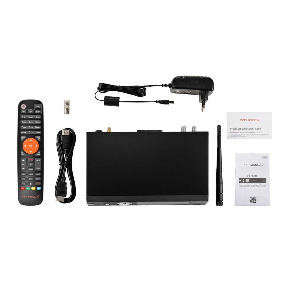 Gtmedia V8 Turbo H. 265 Powervu Cam Necamd DVB S2X T2 C Combo