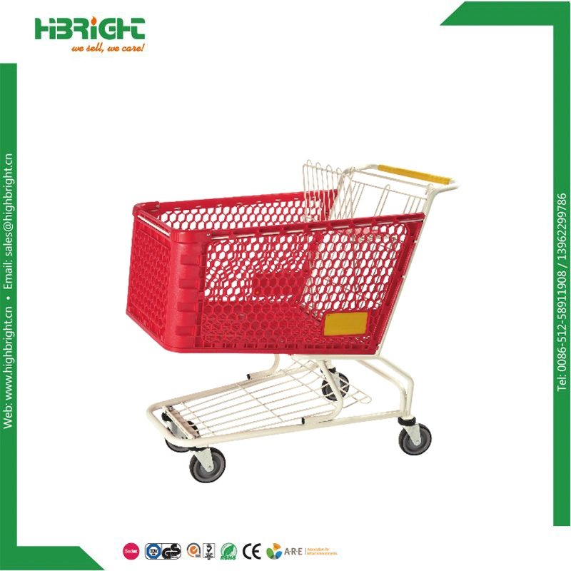 European Supermarket Plastic Shopping Cart Trolley