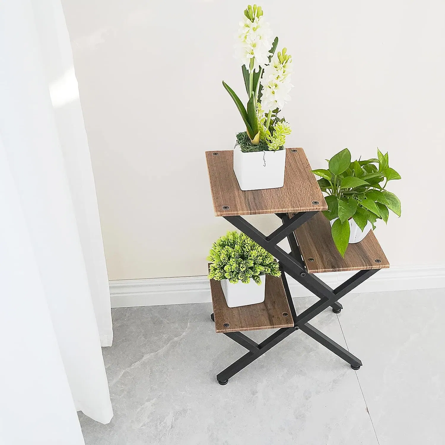 Living Room Furnture Corner Plant Stand 3-Tier Planter Stand Plant Display Stand for Living Room Indoor Balcony