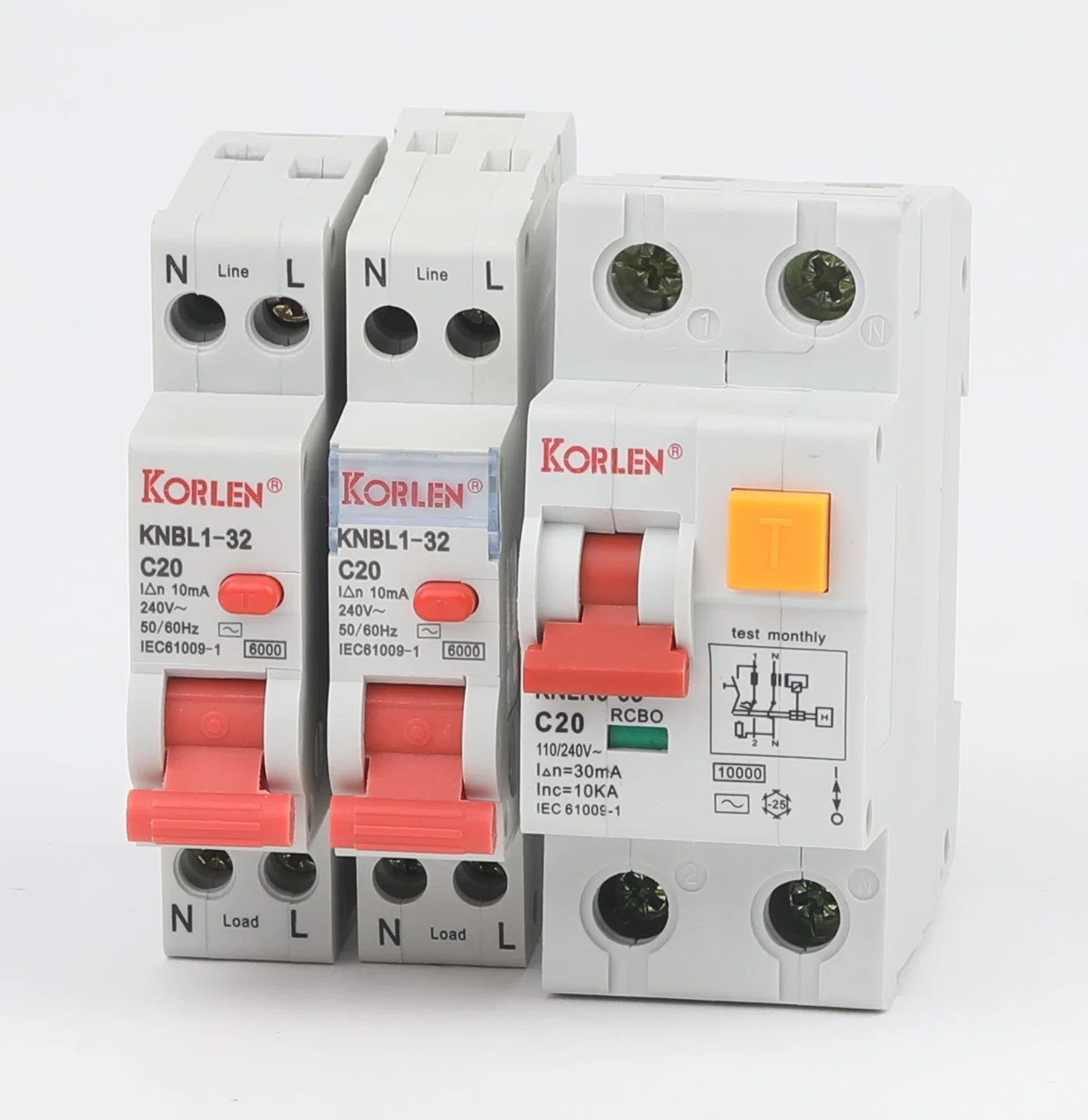 Krolen Knbl1-32 Mini RCBO 10mA 30mA Dpn Circuit Breaker