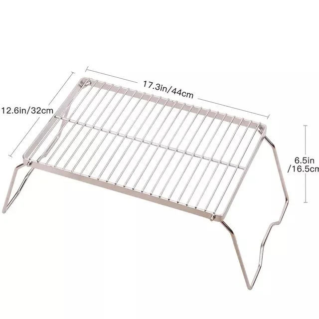 Muelle de OEM horno portátil de la fábrica de personalización de Rack Barbacoa Piscina DE ACERO INOXIDABLE Barbacoa Grill Plegable de Alta Calidad