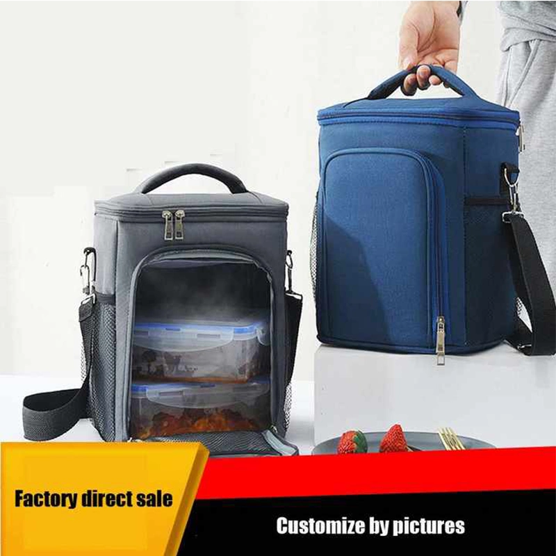 Lunch Box Aluminum Foil Thickened Thermal Insulation with Shoulder Strap Cooler Bag