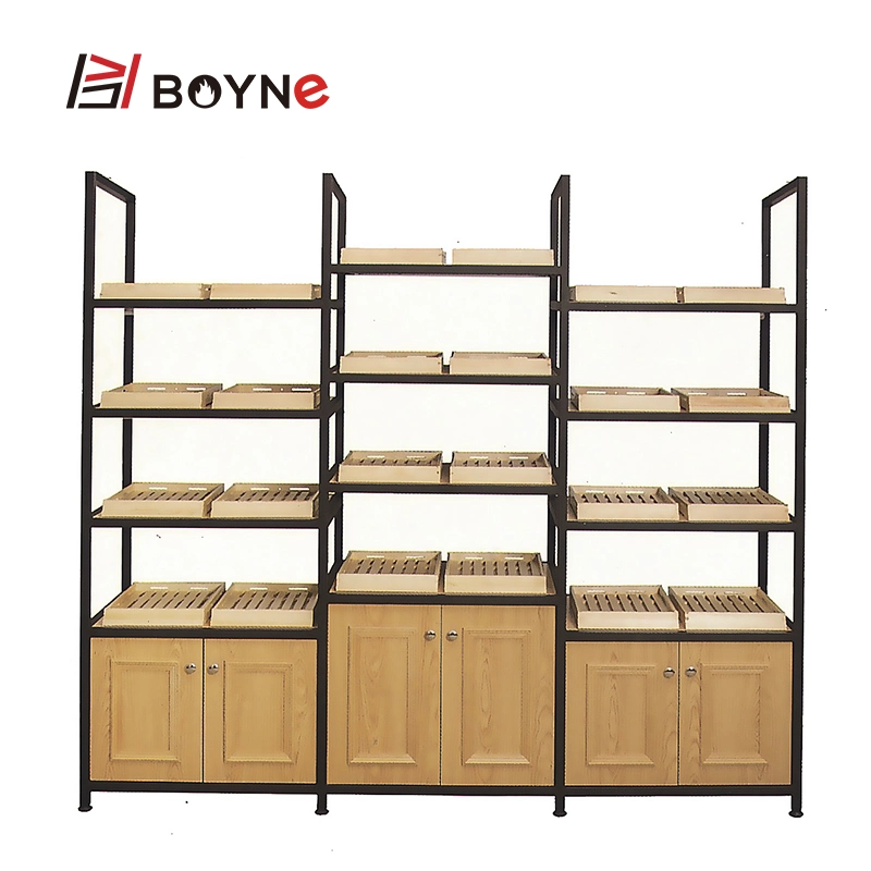 Four Layer Commercial Bakery Shop Wooden Bread Display Rack