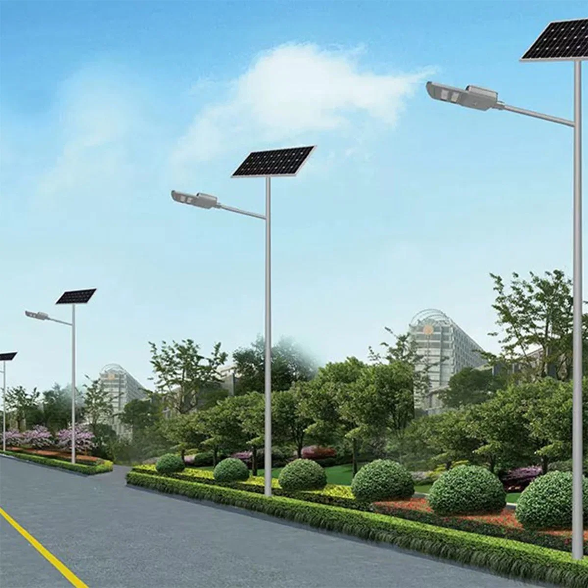 Lights Outdoor 8m Street Light Pole 80W 90W LED Solar Street Light with Lithium Battery