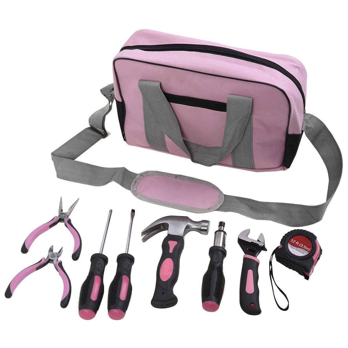 Bonito 11pcs Ladies' Home Kit de reparing Pink hardware Herramientas, juego de herramientas de mano