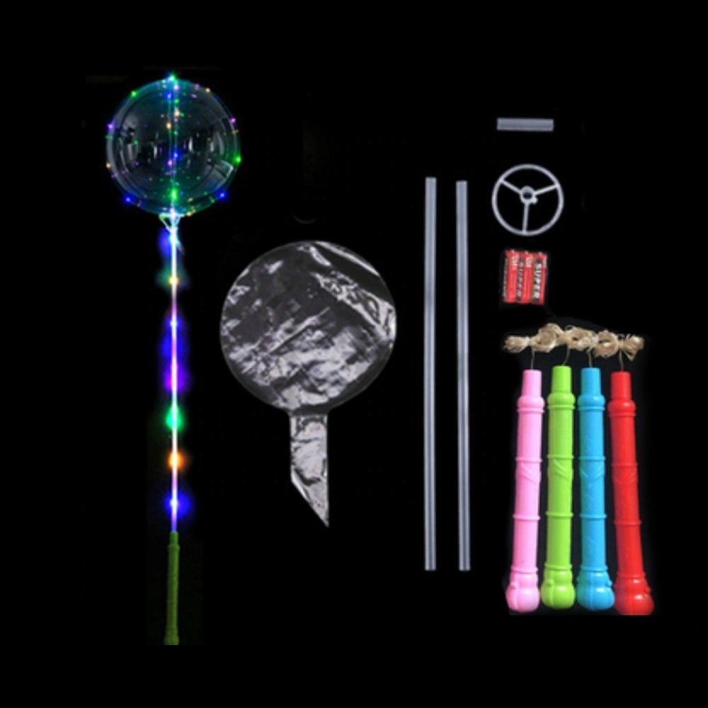 Clear Transparent balloon Glowing in The Dark Globos Flashing Luminous Light up Bubble LED Bobo Balloons with Stick String