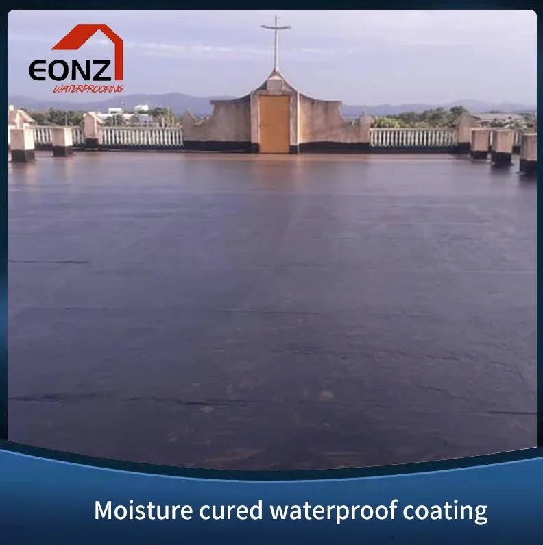 2MPa Moisture Cured Single Component Grey Color PU Waterproofing Coating