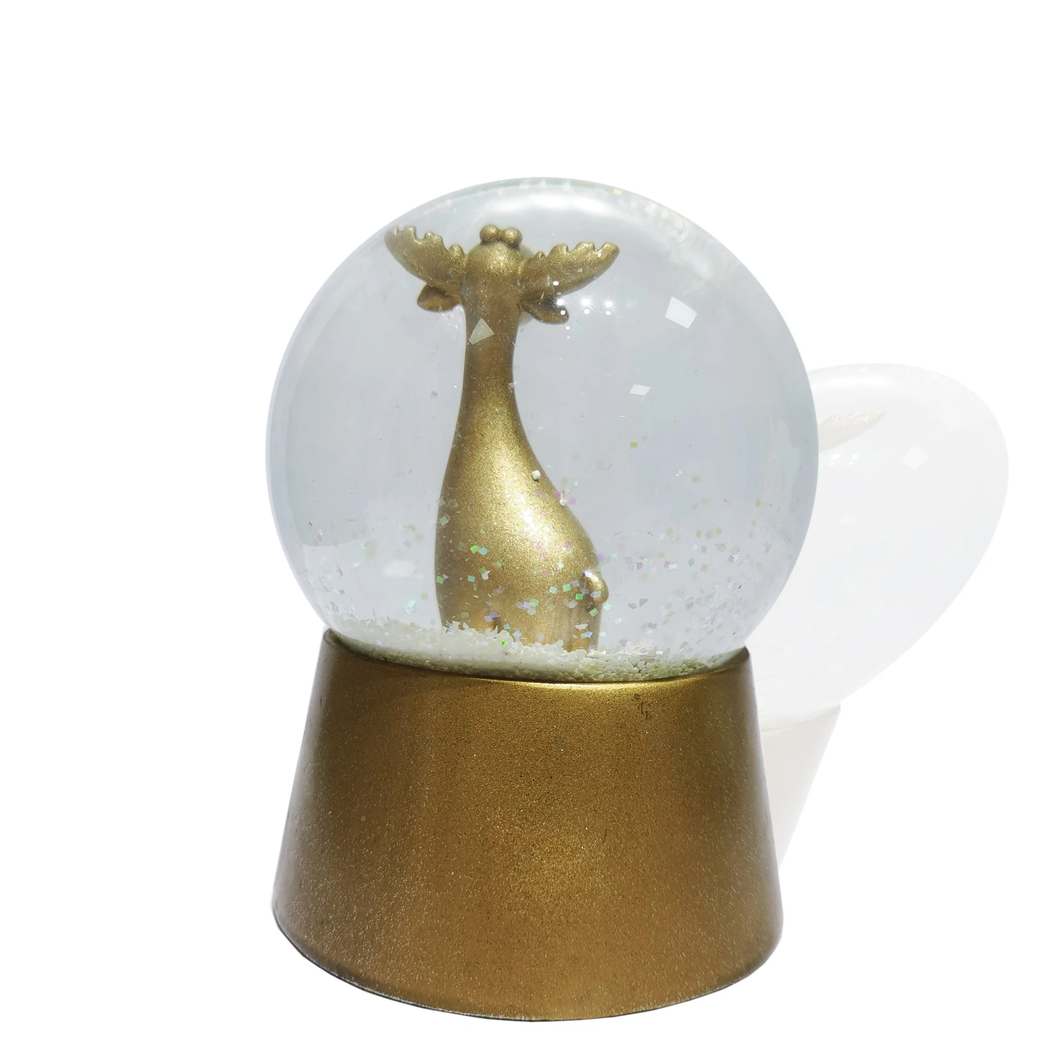 Wholesale/Supplier Mini Christmas Resin Elk Snowman Water Snow Globe with Blowing Snow