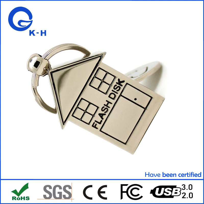 Popular Metal House Shape USB Storage 16GB 32GB 64GB