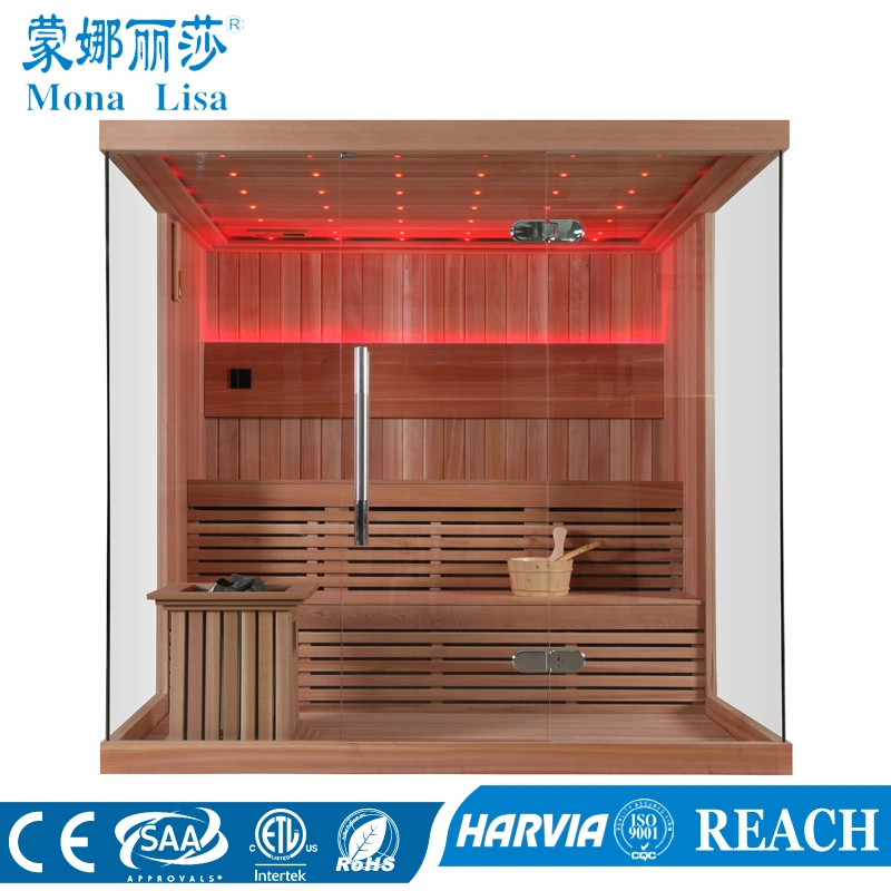 Two-Meter High 3-4 People Capacity Wooden Dry Sauna Room (M-6042)