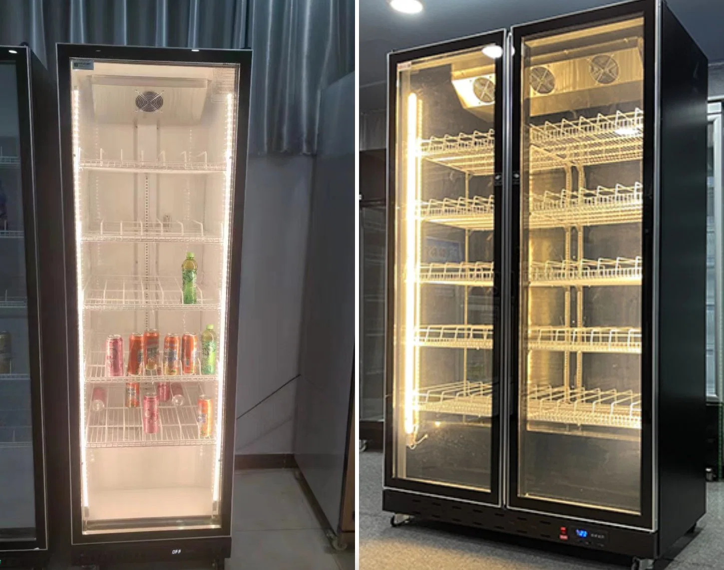 Cuatro puertas 2000L Freezer Comercial pantalla para bebidas y frutas