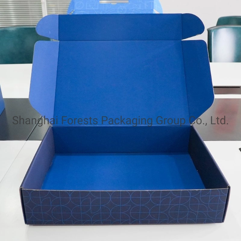 Wholesale Custom Printing Blue Corrugated Apparel Garment Consumer Electronic Device Custom Packaging Boxes