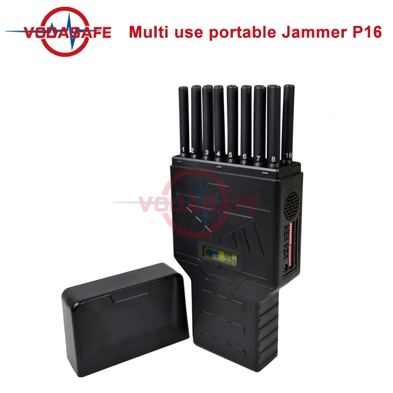 16 Antennas 2g 3G 4G WiFi GPS 5g Handheld Prisons Cell Phone Jammers 30m Jamming Handheld Phone Signal Jammer