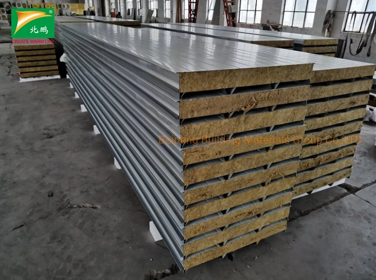 Beipeng CE Certificate Rock Wool Sandwich Panel for Cold Storage Ice Room