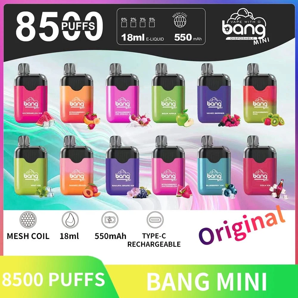 Nuevo vendedor Bang desechables Mini Lápiz Vape 8500 Puff Distribuidores cigarrillo E