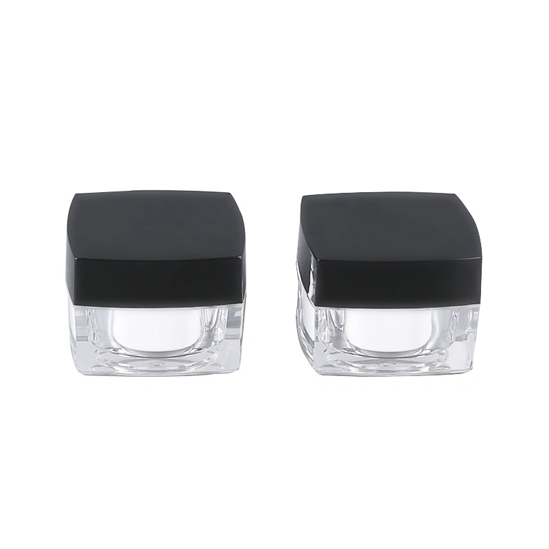 Creme Behälter Creme Glas schwarz quadratisch Kunststoff Acryl 15g 30g 50g Kosmetische Verpackung