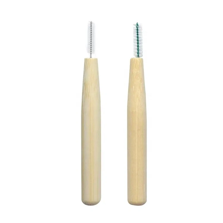 Vente en gros Vega biodégradable Eco friendly dents Gum Bamboo Dental Flosser Pinceaux interdentaires en bambou naturel