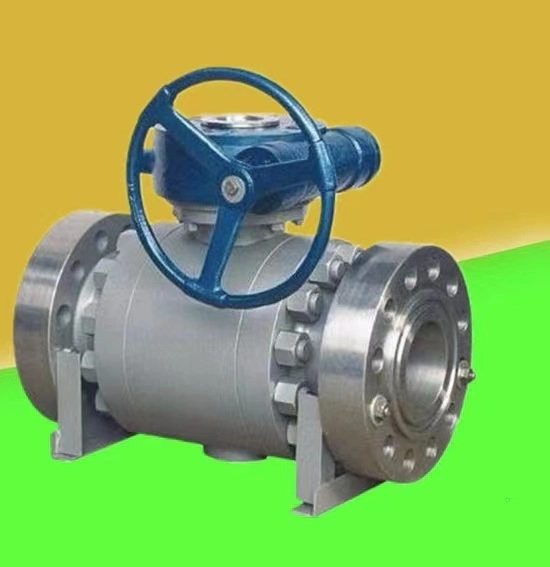 Ss API 6D&API608 Cast Steel, Wcb, Carbon Steel, Stainless Steel CF8, CF8m, A105/F304&316 2PC Flanged Pipeline Trunnion Mounted Ball Valve with Gear Operation