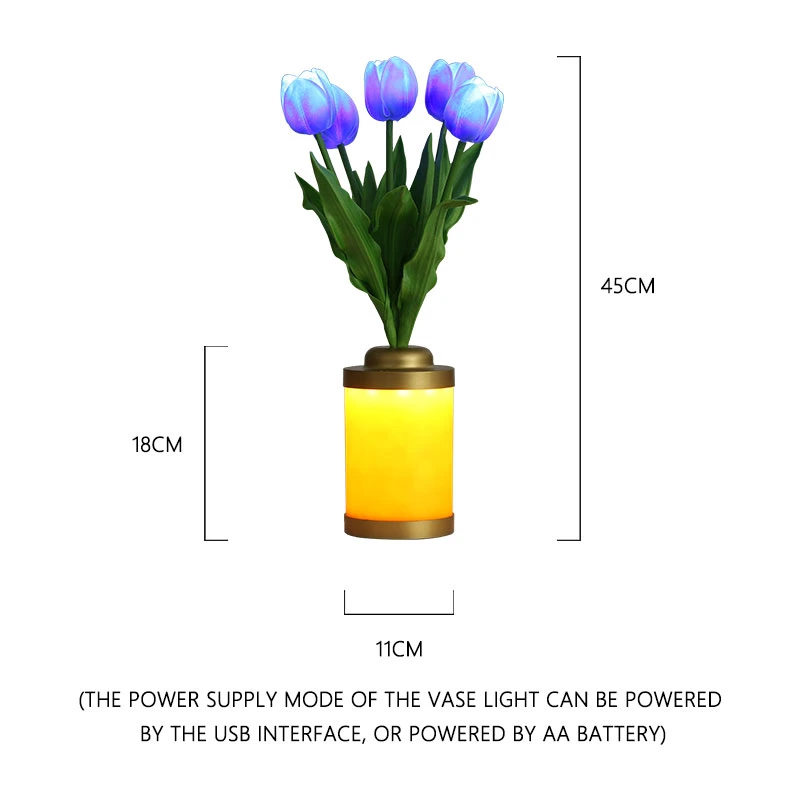 Amazon Tiktok Home Decoration LED Interior Lighting Desk Tiffany Bedside Rechargeable Lighting Touch Tulip Christmas Decoration Night LED Table Light