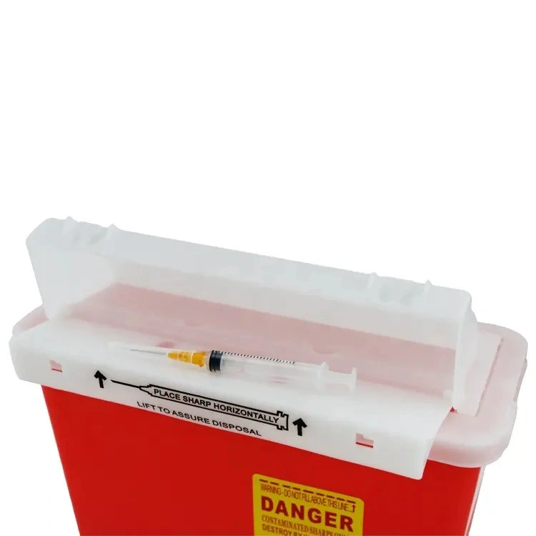 Disposable/Reusable Durable Plastic Sharps Disposal Container Medical Biohazard Sharps Box for Needles