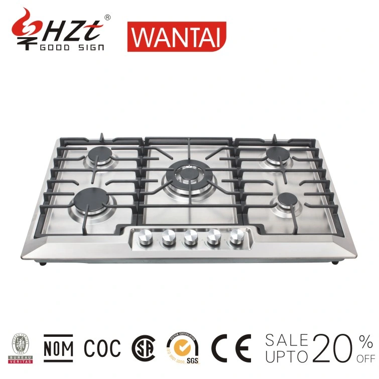 High quality/High cost performance  Tempered Glass 5 Burner Energy Saving Gas Cooker Stove