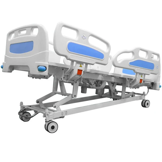 عجلات محمولة 5 وظائف طي الأثاث المعدني الطبي الكهربائية القابلة للضبط سرير مستشفى التمريض