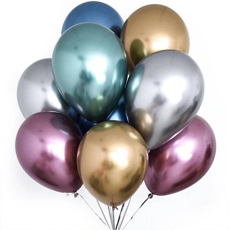 Balloons Wholesale 10inch Glossy Metal Pearl Latex Balloons Thick Chrome Metallic Colors Helium Air Balls Globos