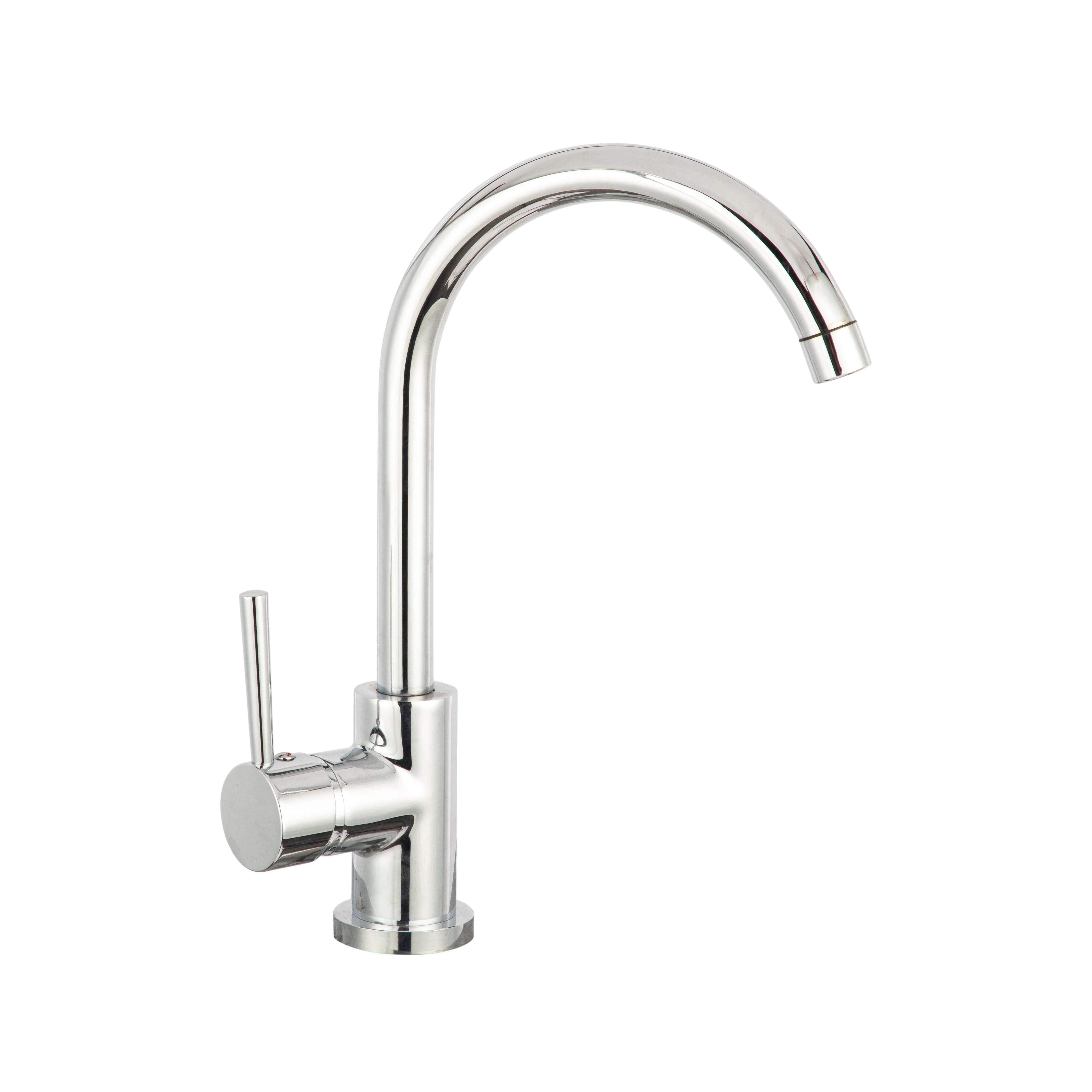 Acero inoxidable grifo de acero inoxidable de acero inoxidable de arco alto de mango sencillo con níquel cepillado Cocina de un solo agujero Comercial Pica grifo moderno un agujero Bar Pica Faucet