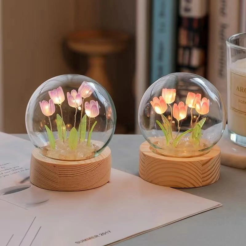 Glass Cover New Tulip Nightlight Glass Display Dome Clogs