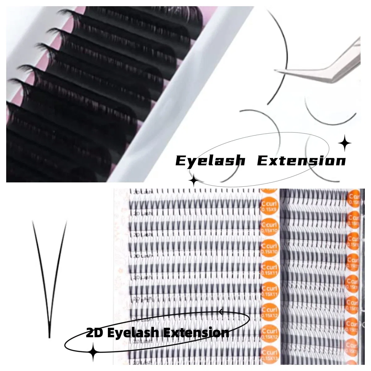 0,07 мм Faux Mink Cluster Flare Eyelashes Extensions