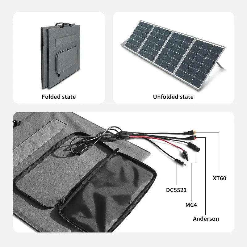 18V Kit de panel solar plegable portátil Cargador solar 2 USB Salida para cargar 12v baterías, central eléctrica de emergencia RV