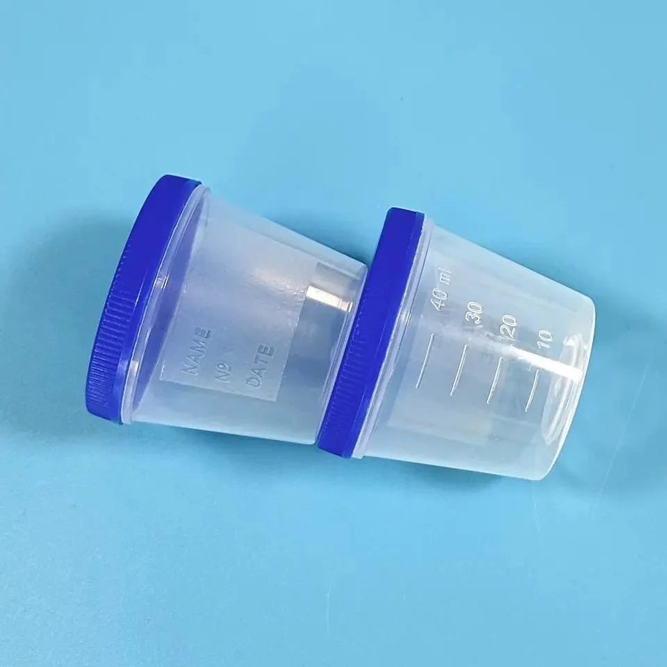 40ml Specimen Container Urinal Cup Disposable Sterile Specimen Cups with/Without Label Urine Container