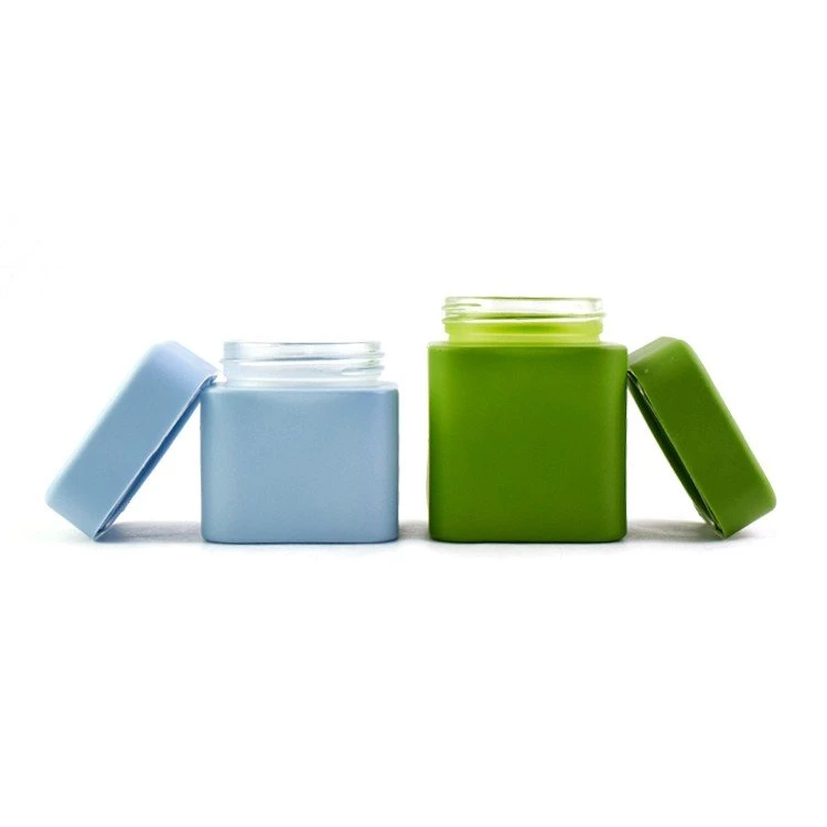 Child Resistant Wholesale/Supplier Transparent 2oz 3oz 4oz Square 3G Storage Glass Jar with Lid Glass Bottle Container