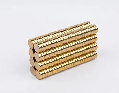 Strong Disc Neodymium Magnet with Golden Plating