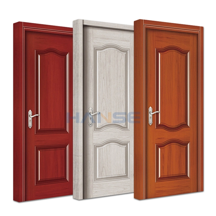 Modern Bedroom Oak Solid Wood Interior Doors Custom Melamine Fireproof Wood Door for Hotels