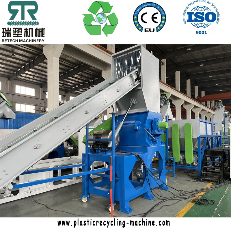 Plastic PP PE Bottle Shredding Crushing Washing Scrap HDPE Bottle Flakes Cleaning Recycling Line